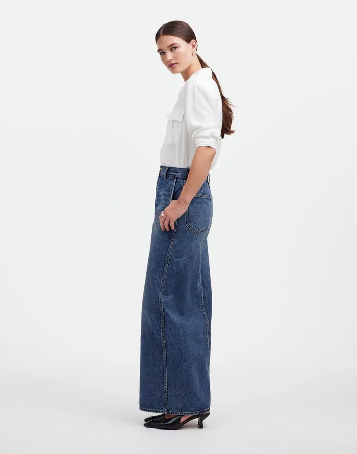 Madewell Alexa Chung For Madewell Denim Maxi Skirt In Croswell Wash Croswell Wash Women Skirts