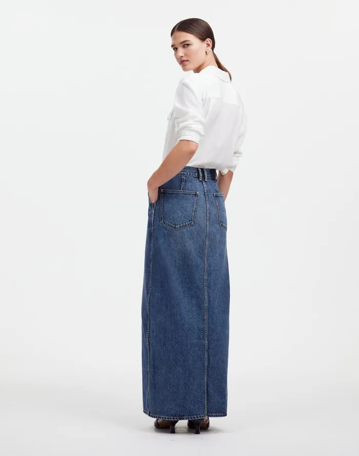 Madewell Alexa Chung For Madewell Denim Maxi Skirt In Croswell Wash Croswell Wash Women Skirts