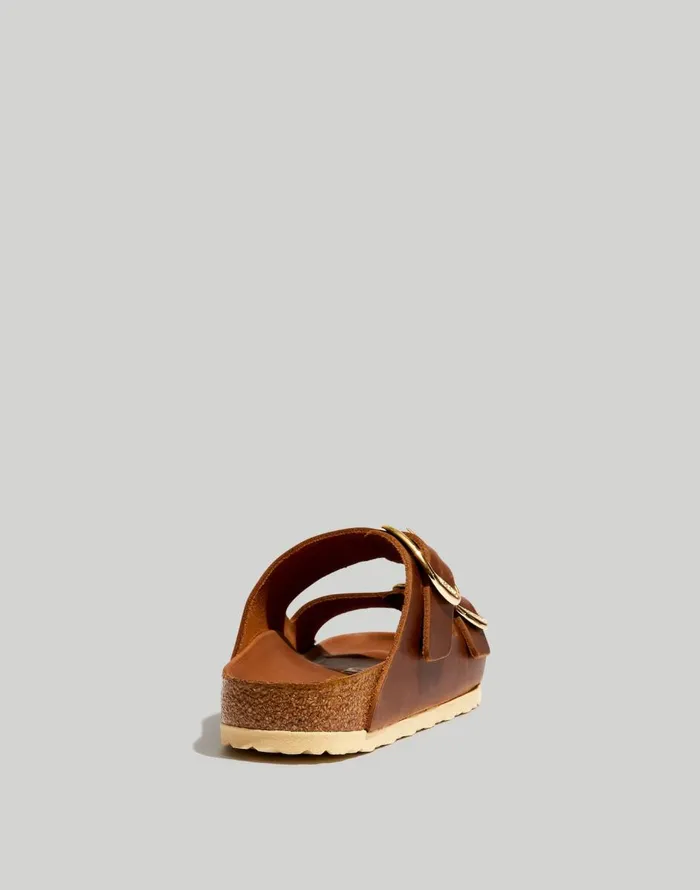 Madewell Birkenstock Big Buckle Arizona Sandals Cognac Oiled Leather Women Sandals