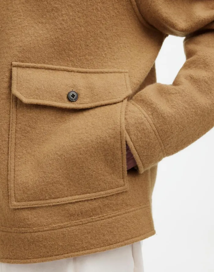 Madewell Boiled Wool ZipFront Jacket Faded Birch Men Coats Jackets