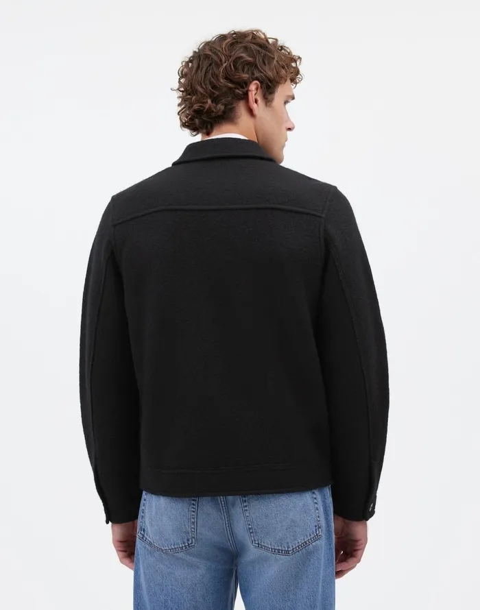 Madewell Boiled Wool ZipFront Jacket True Black Men Coats Jackets