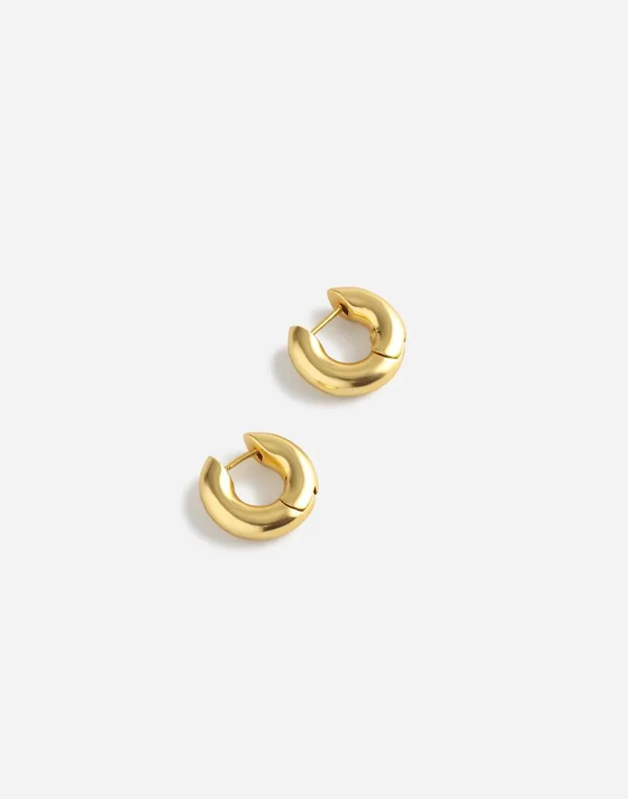 Madewell Chunky Donut Huggie Hoop Earrings Vintage Gold Women Jewelry