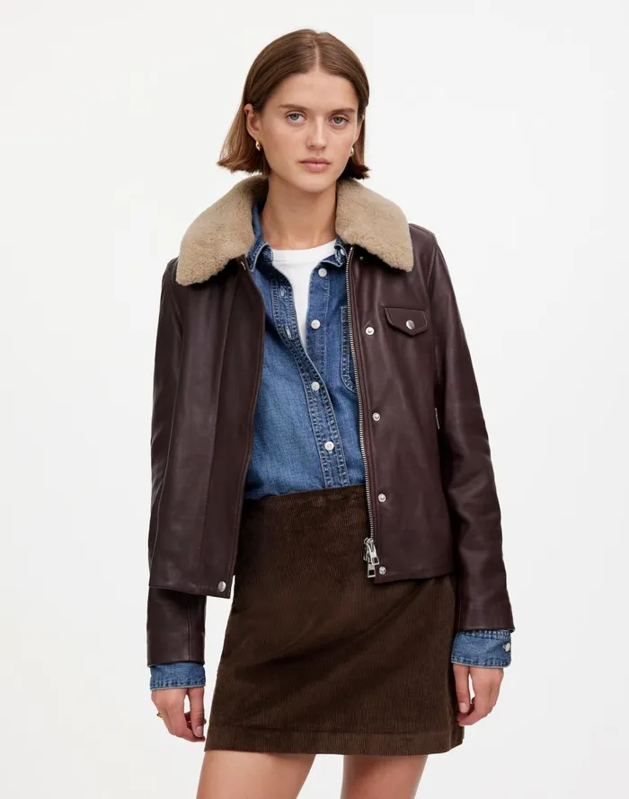 Madewell Corduroy Mini Skirt Dark Carob Women Skirts