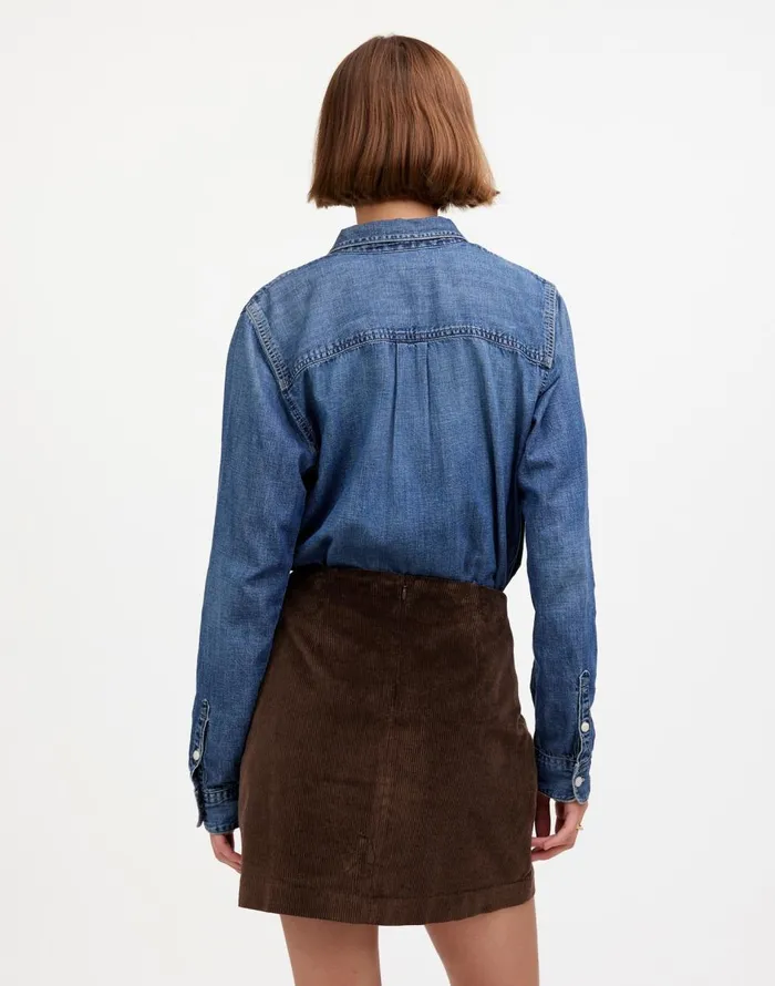 Madewell Corduroy Mini Skirt Dark Carob Women Skirts