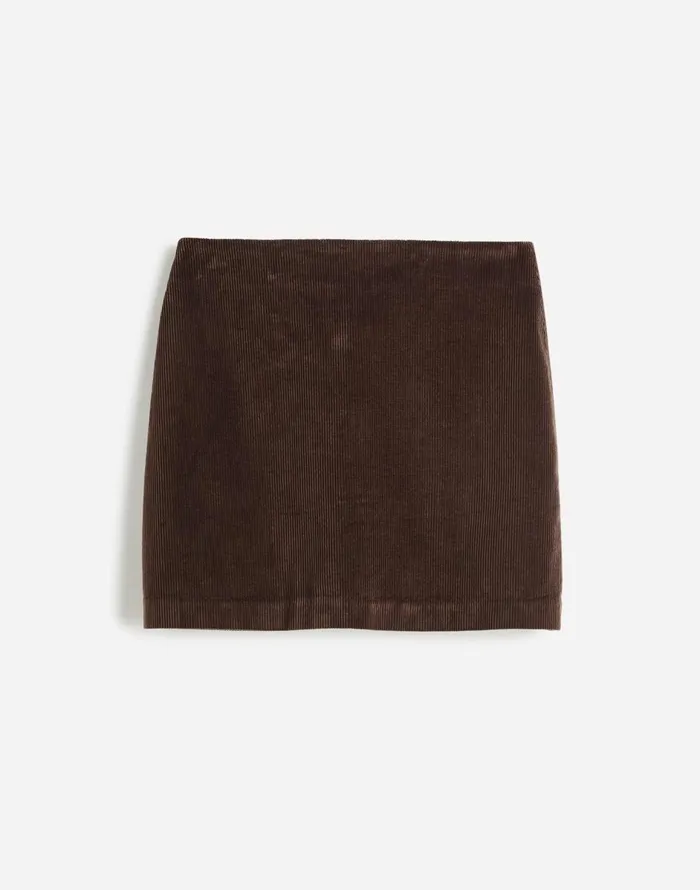 Madewell Corduroy Mini Skirt Dark Carob Women Skirts