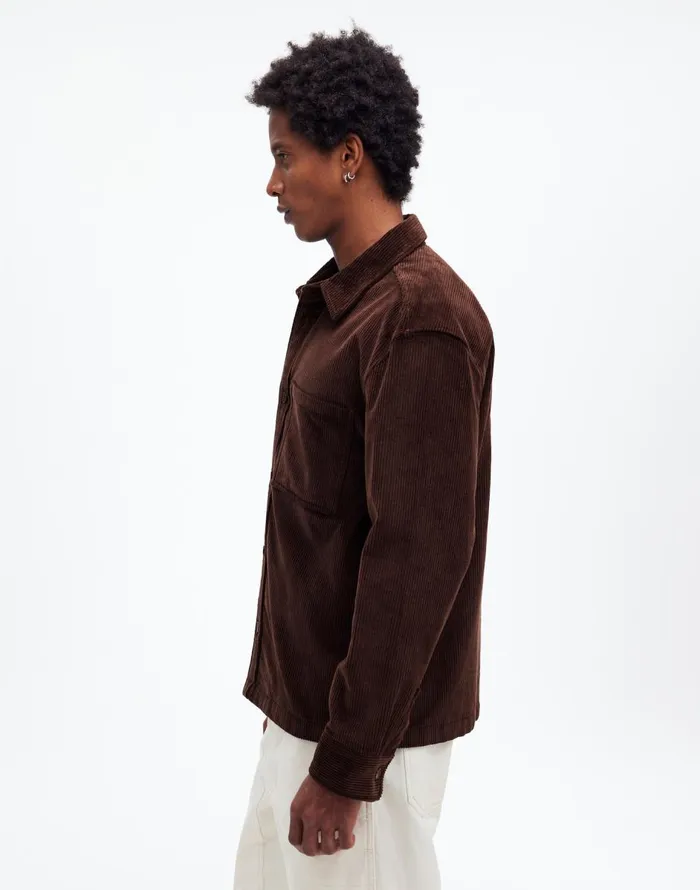 Madewell Corduroy ShirtJacket Dark Carob Men Shirts