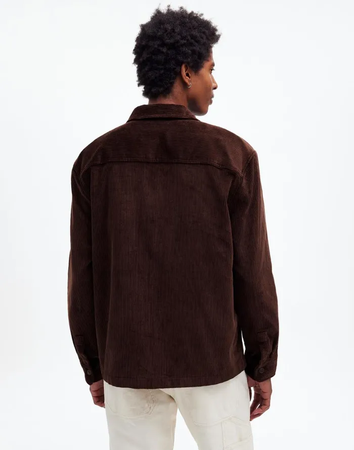 Madewell Corduroy ShirtJacket Dark Carob Men Shirts