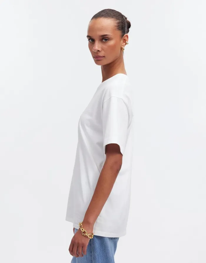 Madewell Cotton Relaxed Oversized Tee Eyelet White Women Tees