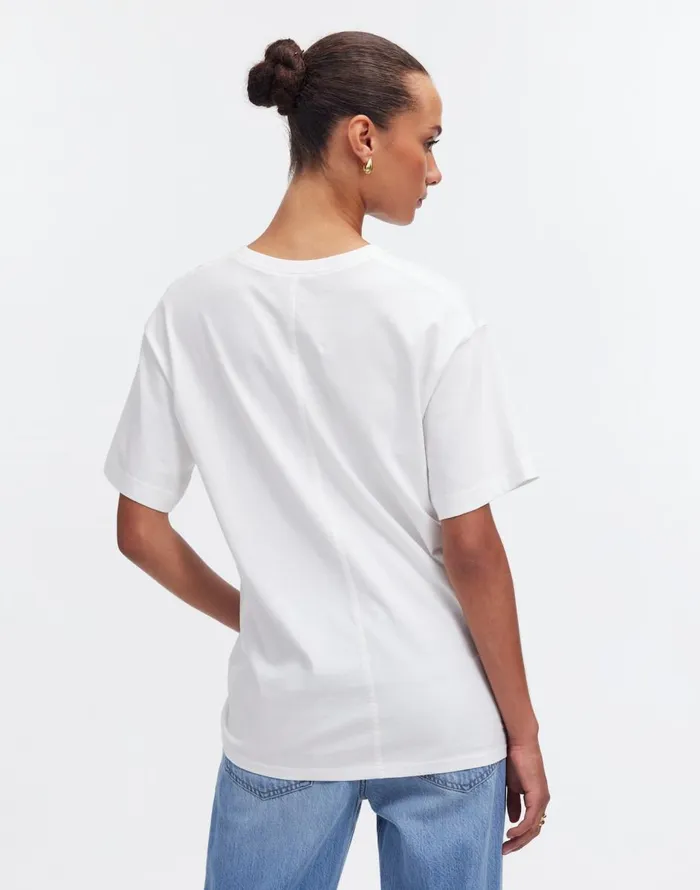 Madewell Cotton Relaxed Oversized Tee Eyelet White Women Tees