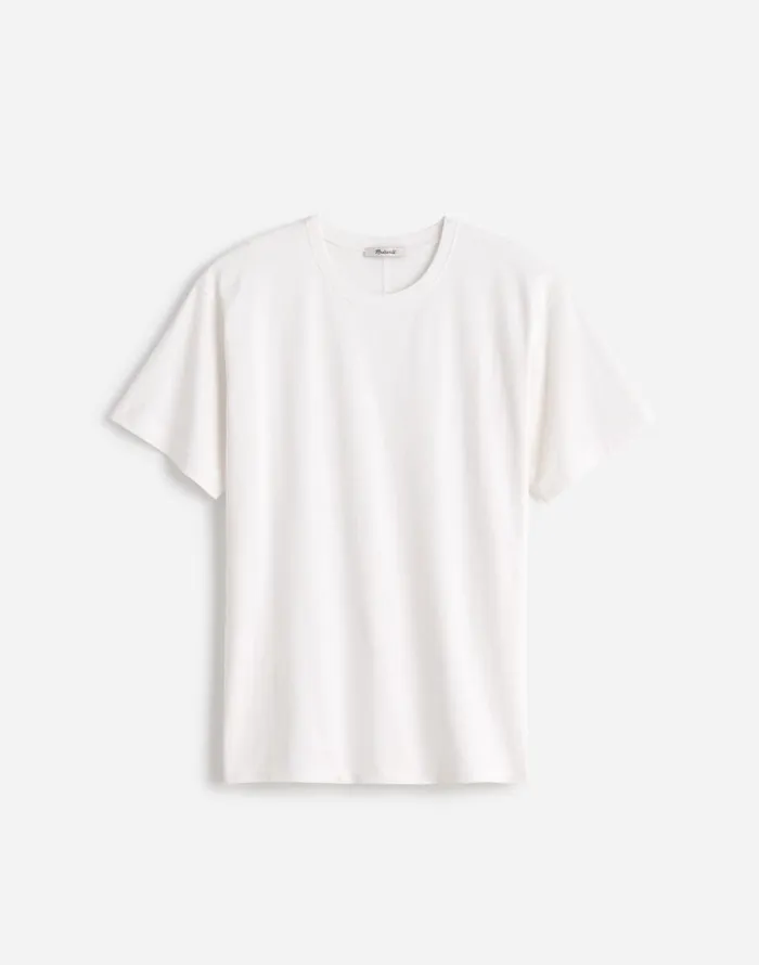 Madewell Cotton Relaxed Oversized Tee Eyelet White Women Tees
