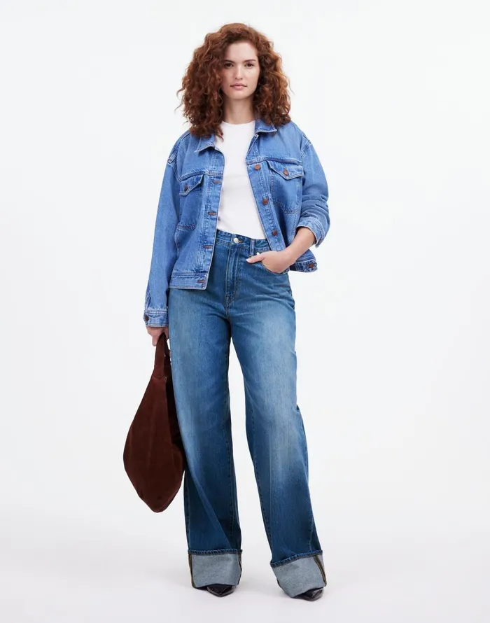 Madewell Curvy SuperwideLeg Jeans In Fannin Wash Fannin Wash Women Jeans