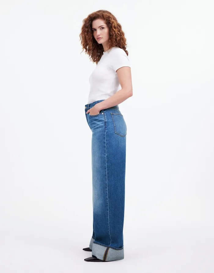 Madewell Curvy SuperwideLeg Jeans In Fannin Wash Fannin Wash Women Jeans