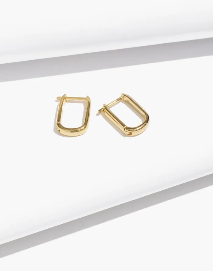 Madewell DemiFine Carabiner Hoop Earrings 14k Gold Women Jewelry