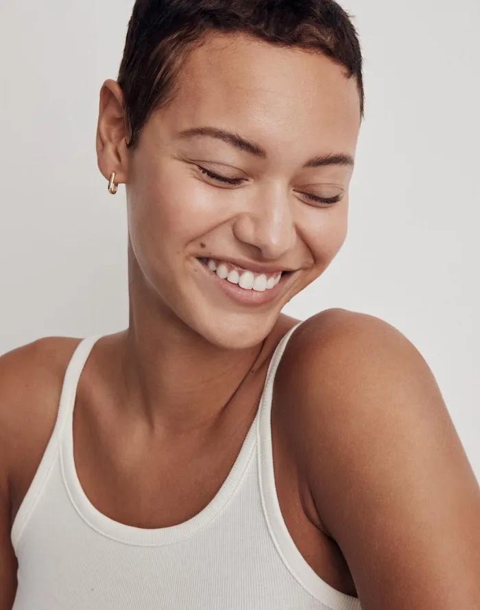 Madewell DemiFine Carabiner Hoop Earrings 14k Gold Women Jewelry
