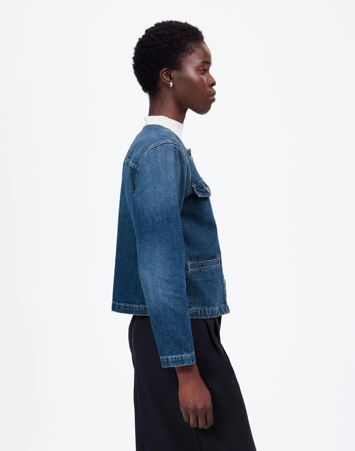 Madewell Denim Lady Jacket In Plymouth Wash Plymouth Wash Women Coats Jackets