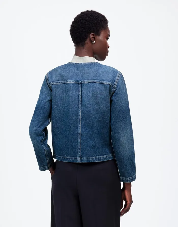 Madewell Denim Lady Jacket In Plymouth Wash Plymouth Wash Women Coats Jackets