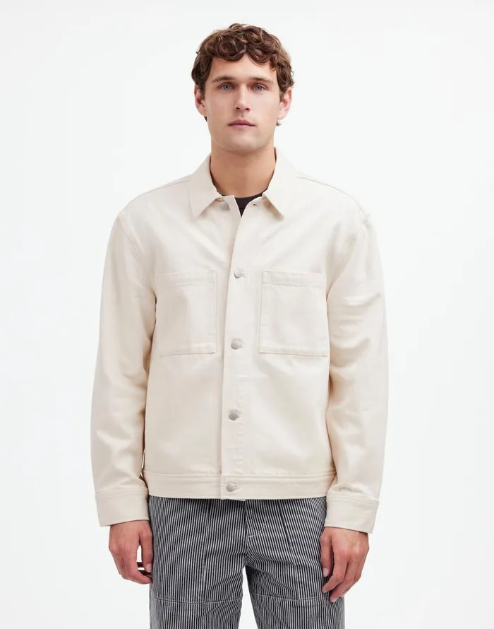 Madewell Denim ShirtJacket In Ecru Ecru Wash Men Shirts