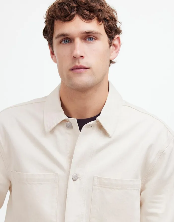 Madewell Denim ShirtJacket In Ecru Ecru Wash Men Shirts