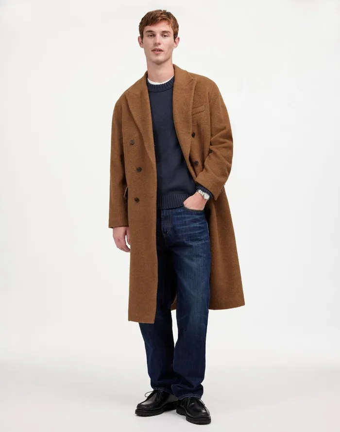 Madewell DoubleBreasted Topcoat In Italian AlpacaWool Blend Tobacco Melange Men Coats Jackets Madewell DoubleBreasted Topcoat In Italian AlpacaWool Blend Tobacco Melange Men Coats Jackets