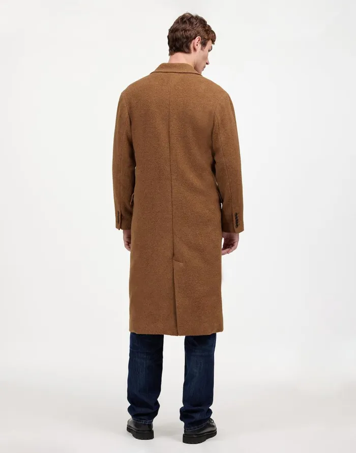 Madewell DoubleBreasted Topcoat In Italian AlpacaWool Blend Tobacco Melange Men Coats Jackets