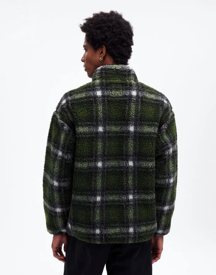 Madewell Gramicci Shadow Plaid Sherpa Jacket Olive Shadow Plaid Men Coats Jackets