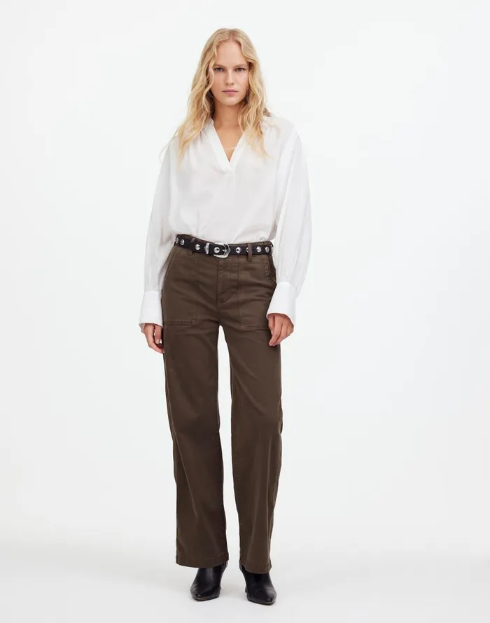Madewell LowSlung Baggy Utility Pants Field Olive Women Pants