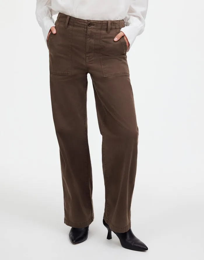 Madewell LowSlung Baggy Utility Pants Field Olive Women Pants
