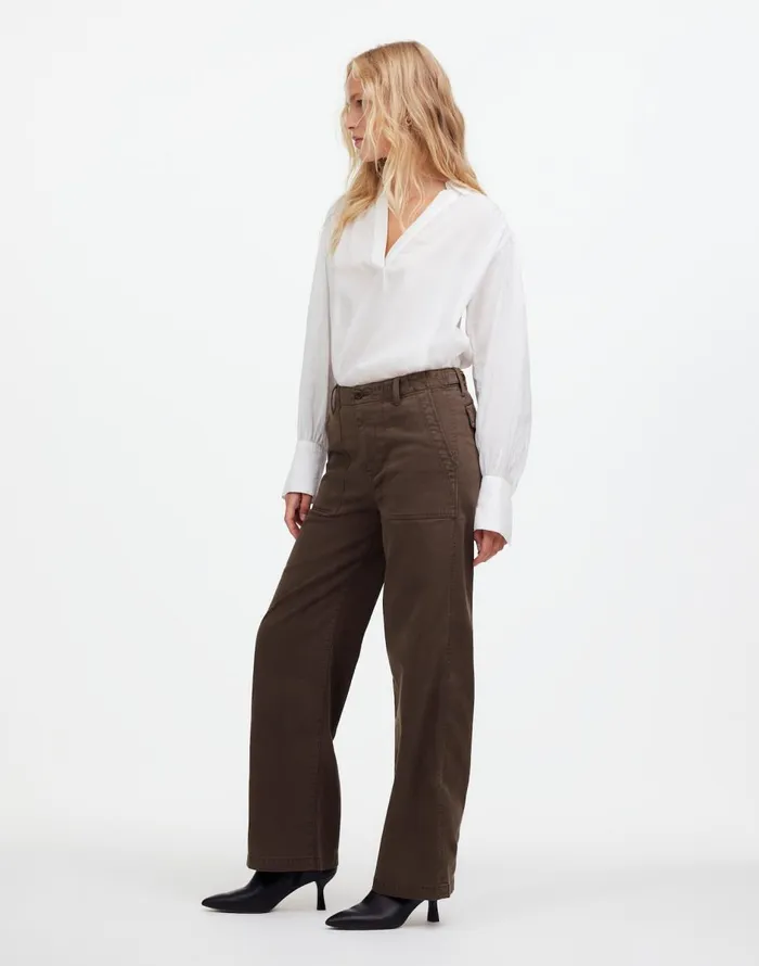 Madewell LowSlung Baggy Utility Pants Field Olive Women Pants
