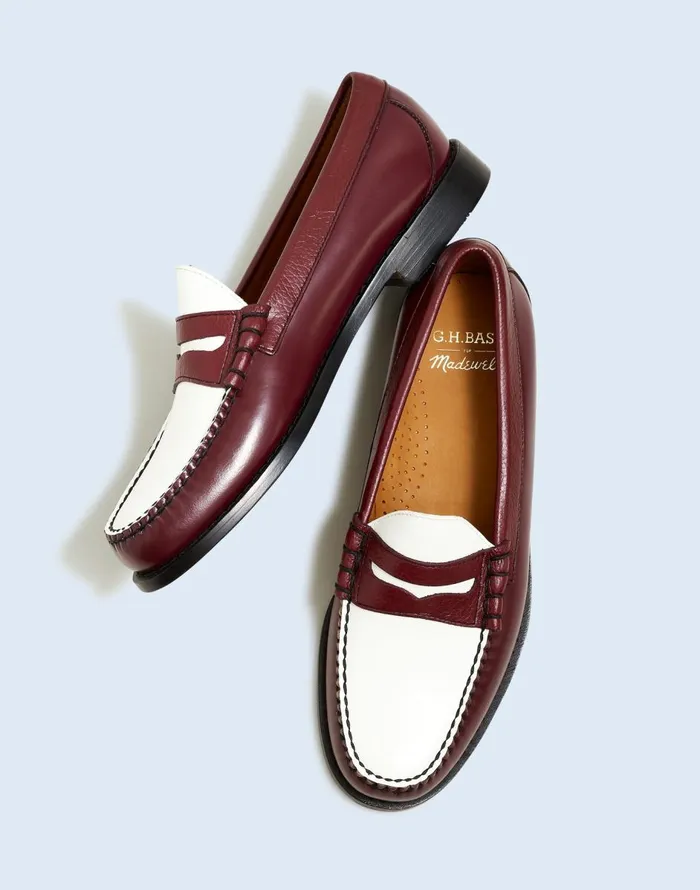 Madewell Madewell X GHBASS Larson Weejuns Loafers Wine White Men Dress Shoes and Loafers
