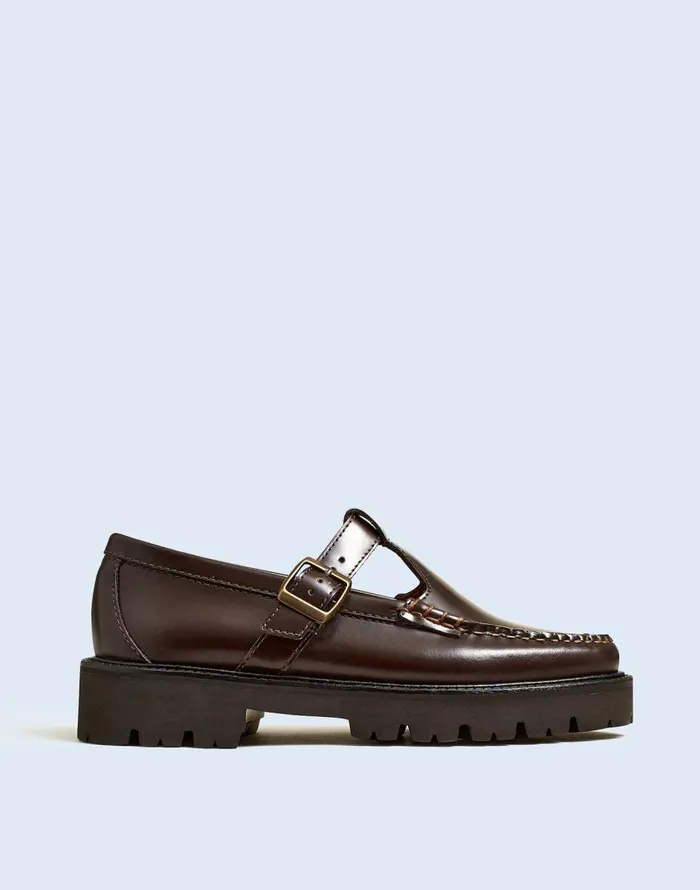 Madewell Madewell X GHBASS Mary Jane Lug Weejuns Loafers Dark Brown Women Flats and Loafers