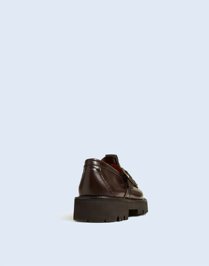 Madewell Madewell X GHBASS Mary Jane Lug Weejuns Loafers Dark Brown Women Flats and Loafers
