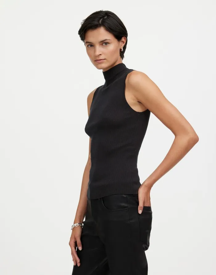 Madewell Merino WoolSilk Sweater Tank True Black Women Sweaters