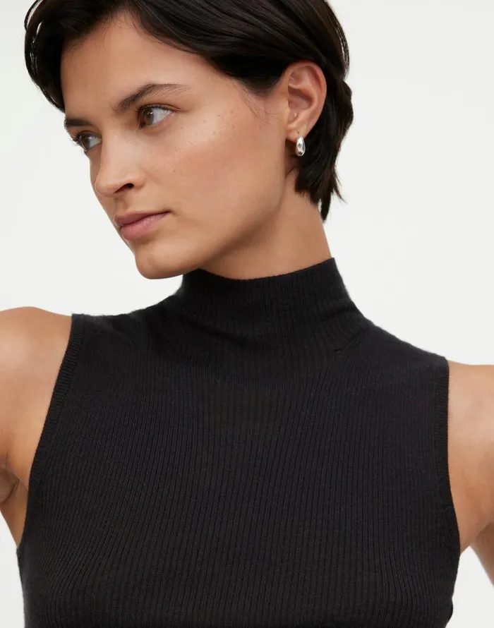 Madewell Merino WoolSilk Sweater Tank True Black Women Sweaters
