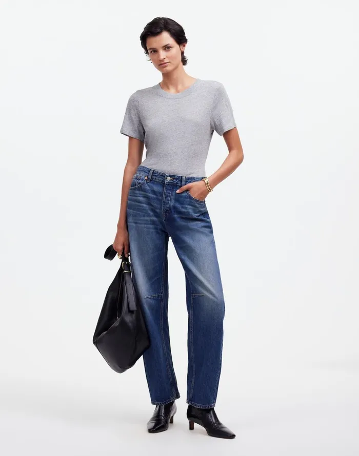 Madewell Premium Standard 01 The Shrunken Tee Hthr Grey Women Tees
