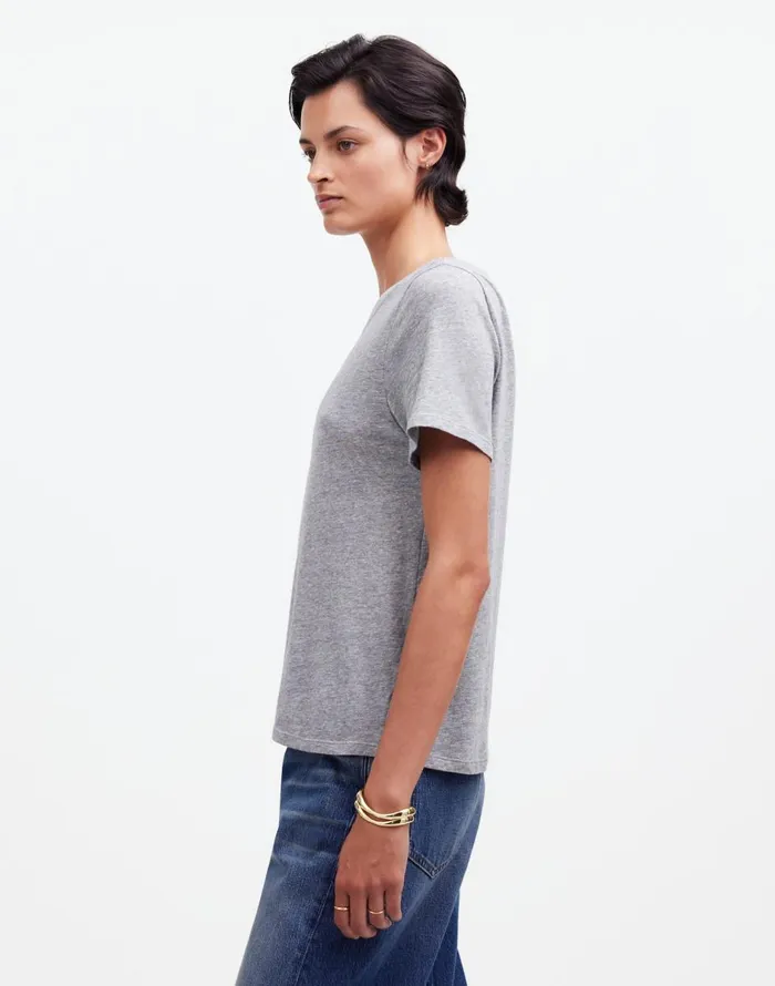Madewell Premium Standard 01 The Shrunken Tee Hthr Grey Women Tees