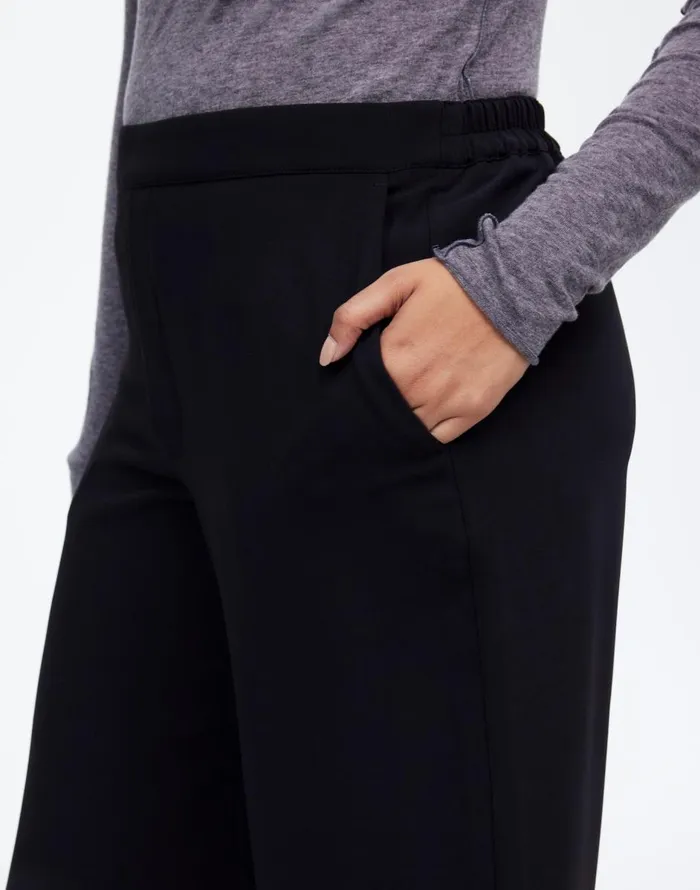 Madewell PullOn Straight Pants In Crepe True Black Women Pants