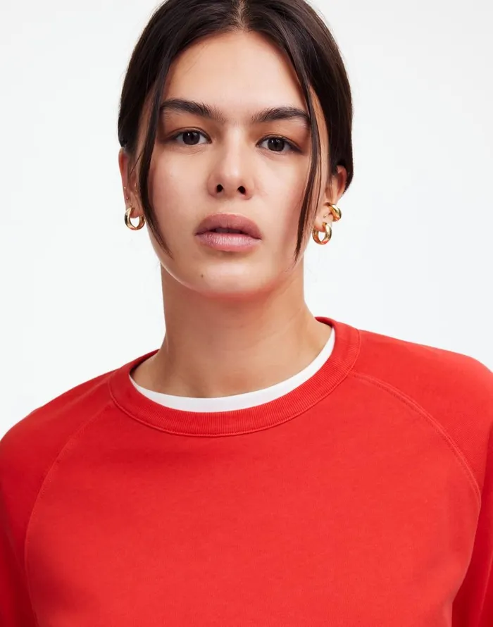 Madewell Relaxed LongSleeve Raglan Tee Bright Cherry Women Tees