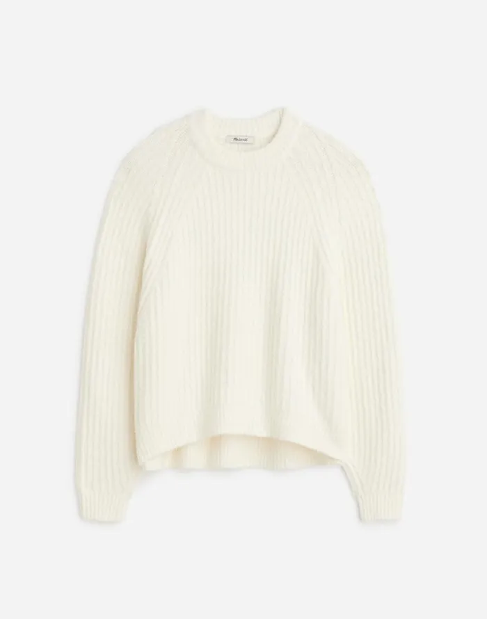Madewell Ribbed CottonBlend Sweater Winter White Women Sweaters