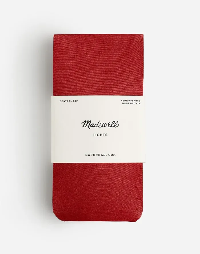 Madewell Sheer Tights Bright Cherry Women Socks