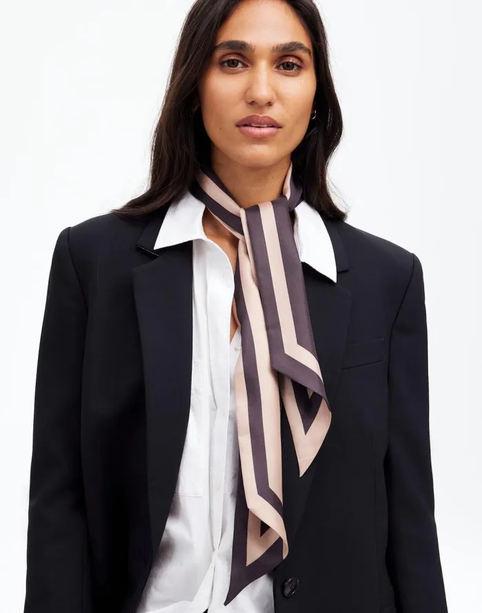 Madewell Silk Twill Tie Soft Fawn Women Scarves