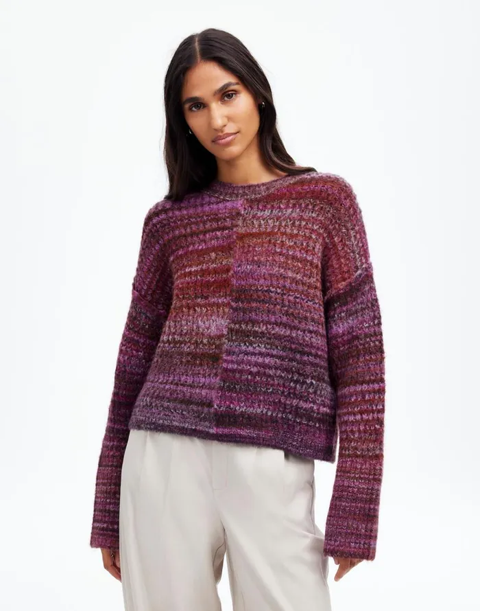 Madewell SpaceDyed Crewneck Sweater Spacedye Verbena Women Sweaters