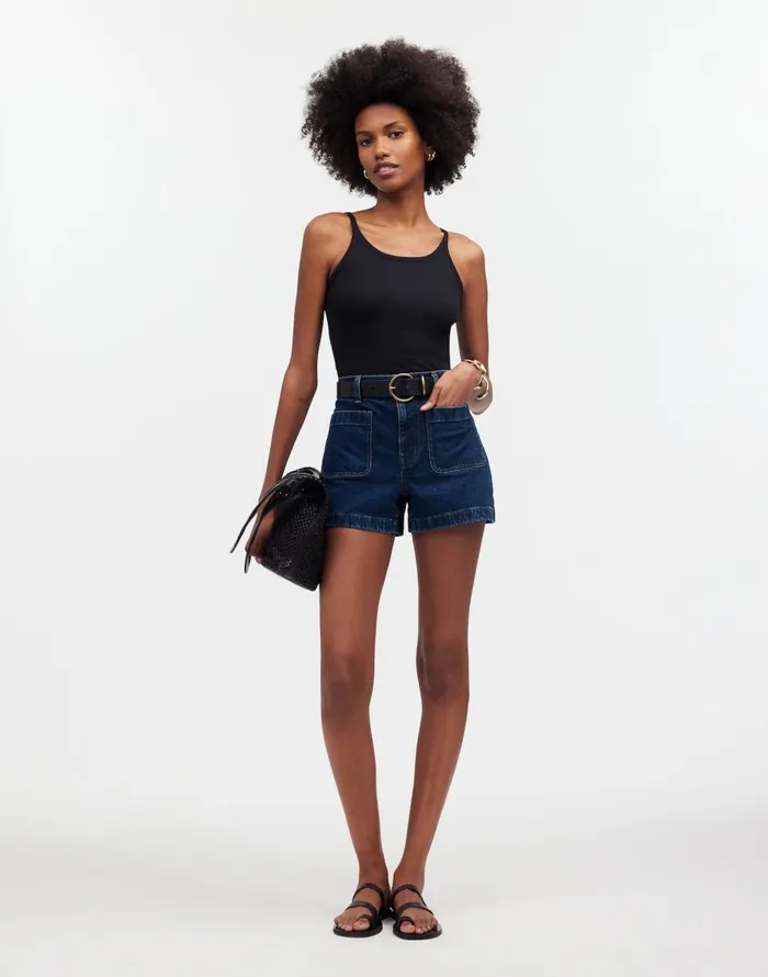 Madewell The Denim Emmett Short Patch Pocket Edition Stonegrove Wash Women Shorts Madewell The Denim Emmett Short Patch Pocket Edition Stonegrove Wash Women Shorts