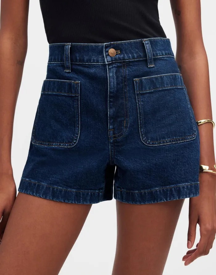 Madewell The Denim Emmett Short Patch Pocket Edition Stonegrove Wash Women Shorts