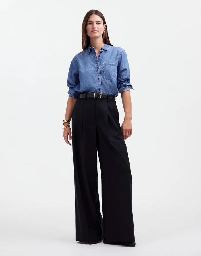Madewell The Harlow SuperwideLeg Trouser True Black Women Pants