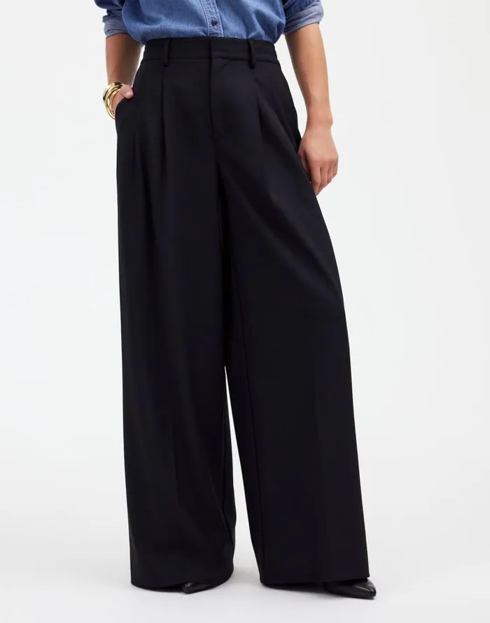 Madewell The Harlow SuperwideLeg Trouser True Black Women Pants
