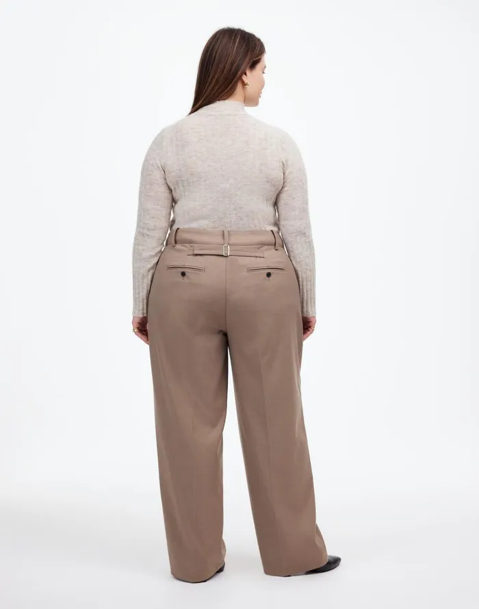 Madewell The Plus Harlow WideLeg Pant In Flannel Dark Oat Melange Women Pants
