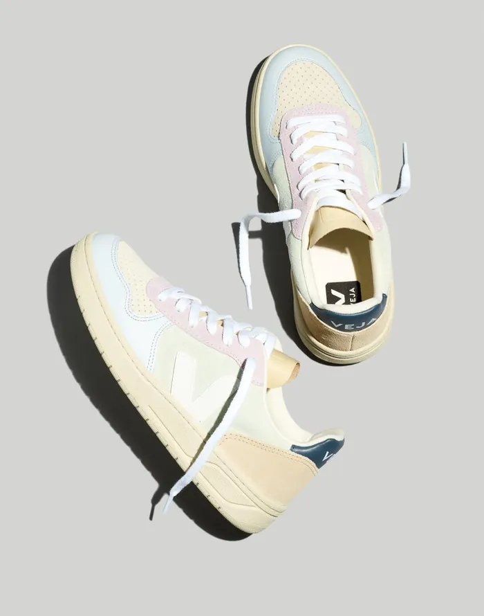 Madewell Veja Suede V10 Sneakers In Blue Jade White Multico Women Sneakers