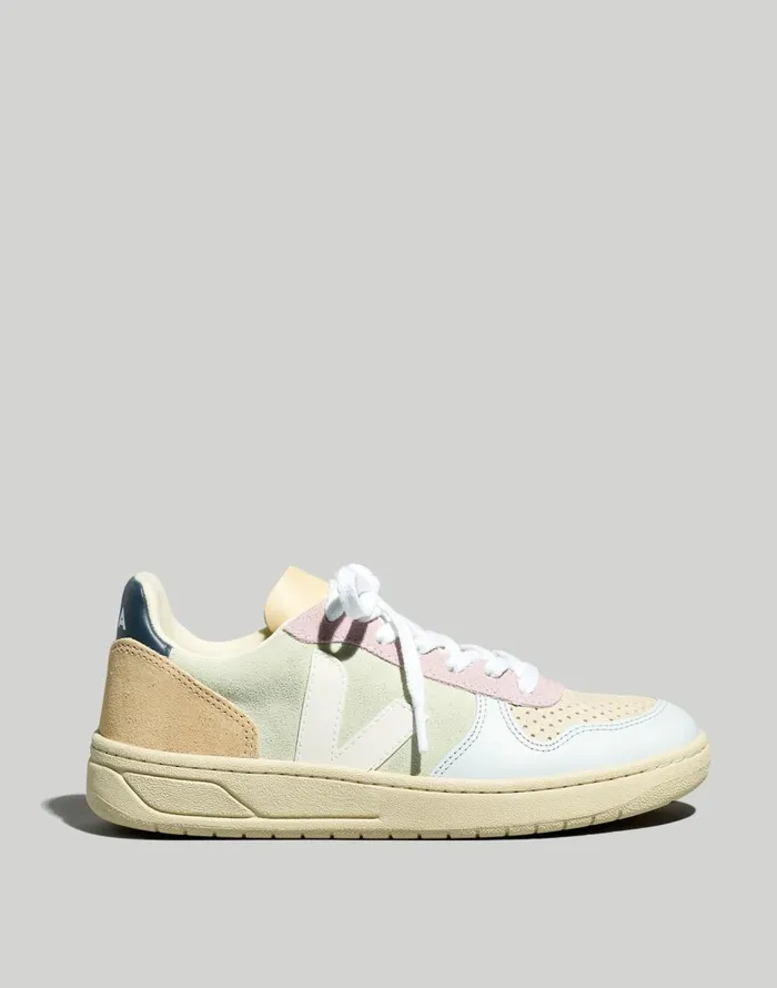 Madewell Veja Suede V10 Sneakers In Blue Jade White Multico Women Sneakers
