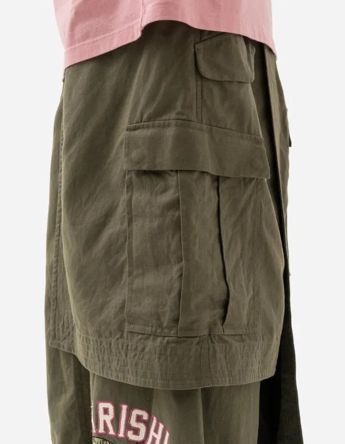Maharishi Hakama Pants 6008 Cobra Asym Cargo Hakama Pants Olive OG107F 8211 Men