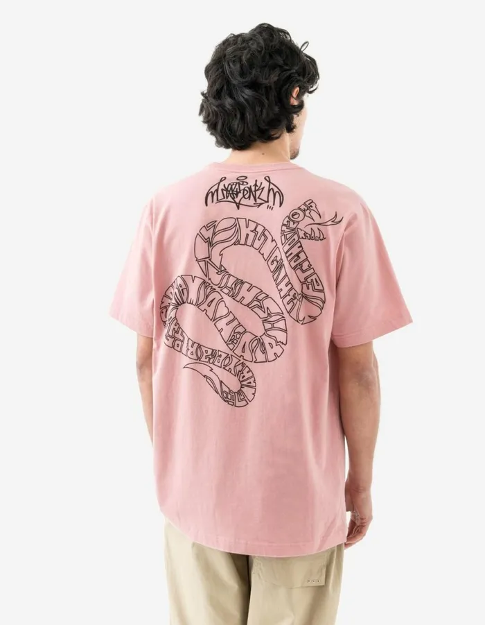 Maharishi Short Sleeve TShirts 1464 Kay One Year Of The Snake TShirt Pink 8211 Men
